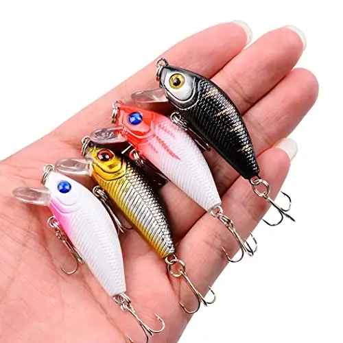 Aorace Fishing Lures Kit Mixed Including Minnow Popper Crank Baits with Hooks for Saltwater Freshwater Trout Bass Salmon Fishing - 4