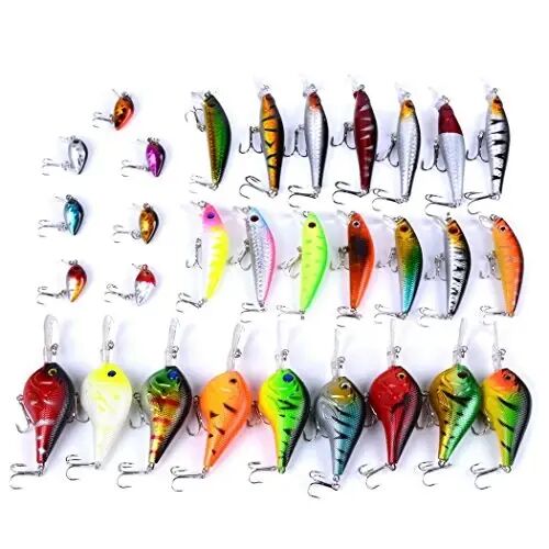 Aorace Fishing Lures Kit Mixed Including Minnow Popper Crank Baits with Hooks for Saltwater Freshwater Trout Bass Salmon Fishing - 3
