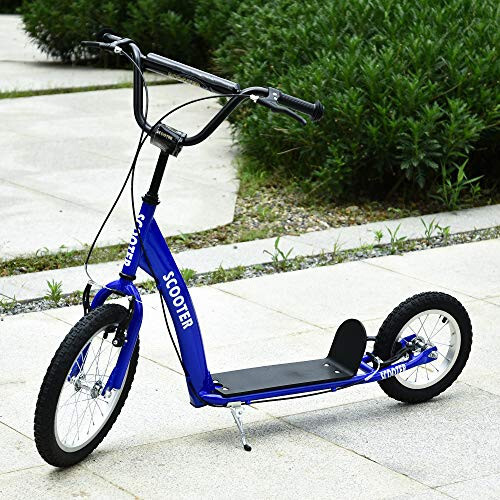 Aosom Gençlik Scooter Tekerlekli Paten Çocuklar İçin 5+ Ayarlanabilir Direksiyonlu 16'' Ön ve 12'' Arka Çift Frenli Şişirilebilir Tekerlekler - 2