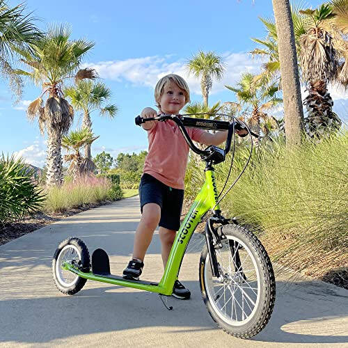 Aosom Youth Scooter Kick Scooter for Kids 5+ with Adjustable Handlebar 16