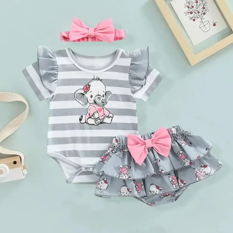 Aoswep Baby Girl Clothes Infant Newborn Girl Outfits Summer Clothes Romper Short - 2