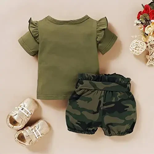 Aoswep Baby Girl Clothes Infant Newborn Girl Outfits Summer Clothes Romper Short - 3