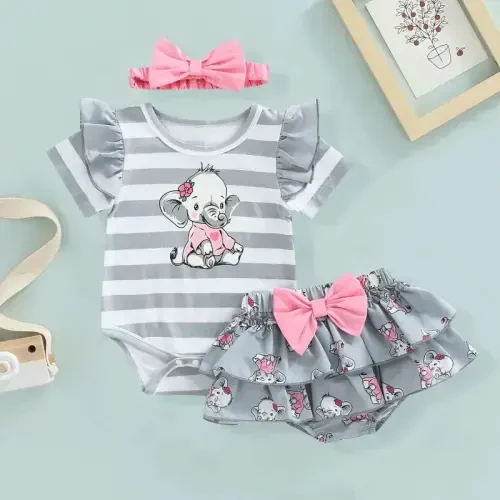 Aoswep Baby Girl Clothes Infant Newborn Girl Outfits Summer Clothes Romper Short - Aoswep (1)