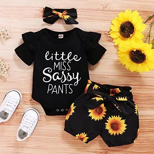 Aoswep Baby Girl Clothes Infant Newborn Girl Outfits Summer Clothes Romper Short - 2
