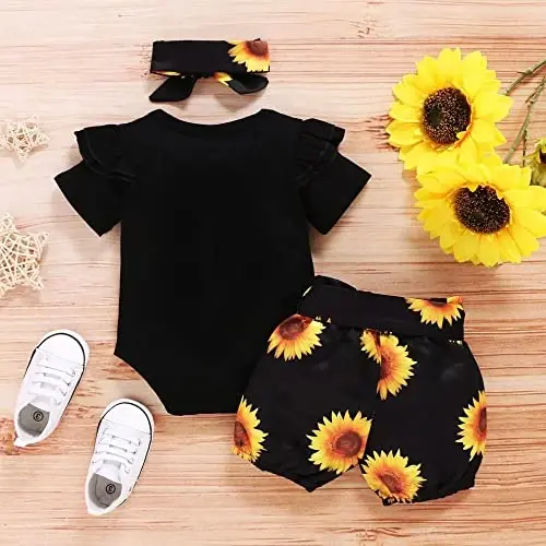Aoswep Baby Girl Clothes Infant Newborn Girl Outfits Summer Clothes Romper Short - 3