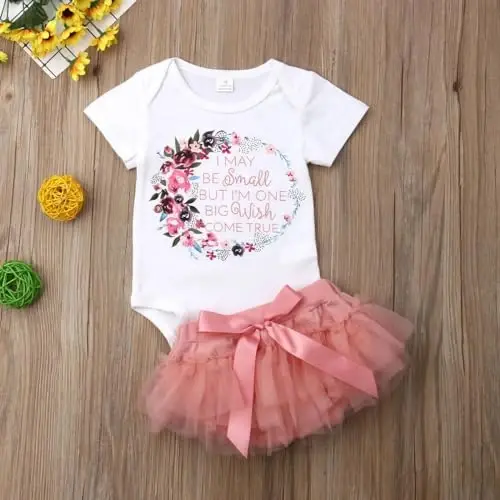 Aoswep Baby Girl Clothes Infant Newborn Girl Outfits Summer Clothes Romper Short - 2