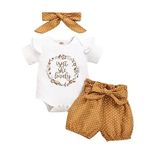 Aoswep Baby Girl Clothes Infant Newborn Girl Outfits Summer Clothes Romper Short 