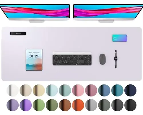 Aothia Большой PU Кожаный Настольный Коврик Защитник – Нескользящий Коврик для Мыши и Письма для Офиса/Дома, Водонепроницаемый, Легко Чистится (48