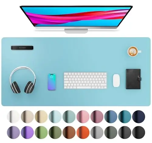 Aothia Large PU Leather Desk Pad Protector – Non-Slip Mouse Pad & Writing Mat for Office/Home, Waterproof, Easy to Clean(36