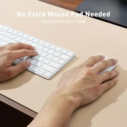 Aothia Large PU Leather Desk Pad Protector – Non-Slip Mouse Pad & Writing Mat for Office/Home, Waterproof, Easy to Clean (36
