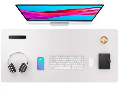Aothia Large PU Leather Desk Pad Protector – Non-Slip Mouse Pad & Writing Mat for Office/Home, Waterproof, Easy to Clean (36