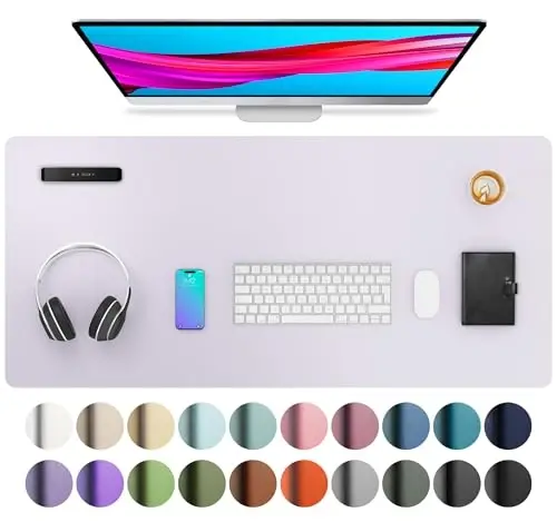 Aothia Large PU Leather Desk Pad Protector – Non-Slip Mouse Pad & Writing Mat for Office/Home, Waterproof, Easy to Clean (36