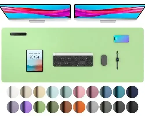 Aothia Charm Desk Pad Himoya, Ofis Charm Mat, Katta Sichqoncha Pad, Sirpanmaydigan PU Charm Charm Qog'ozi, Noutbuk Charm Pad, Ofis va Uy uchun Suv o'tkazmaydigan Charm Yozuv Pad (48