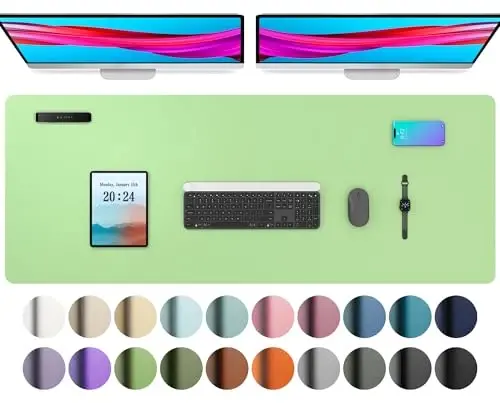 Aothia Charm Desk Pad Himoya, Ofis Charm Mat, Katta Sichqoncha Pad, Sirpanmaydigan PU Charm Charm Qog'ozi, Noutbuk Charm Pad, Ofis va Uy uchun Suv o'tkazmaydigan Charm Yozuv Pad (48