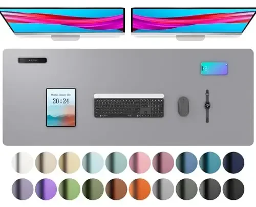 Aothia Charm Desk Pad himoyachisi, sichqoncha paneli, ofis stoli gilami, sirpanmaydigan PU Charm stol qog'ozi, noutbuk stoli paneli, ofis va uy uchun suv o'tkazmaydigan stol yozish paneli (48