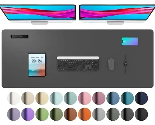 Aothia Charm Desk Pad himoyachisi, sichqoncha paneli, ofis uchun stol Mat, sirpanmaydigan PU Charm stol qoplamasi, noutbuk uchun stol, ofis va uy uchun suv o'tkazmaydigan stol yozish paneli (48 