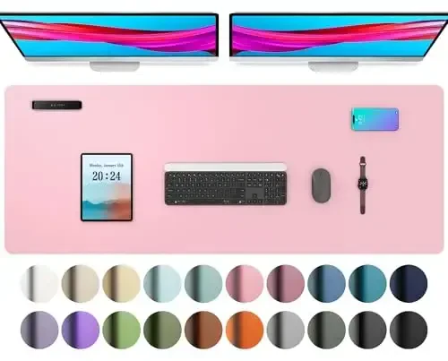 Aothia Charm Desk Pad Protector, Ofis stolining mati, Katta sichqoncha, Sirpanmaydigan PU Charm stol qoplamasi, Noutbuk uchun stol, Ofis va uy uchun suv o'tkazmaydigan stol yozuvi (48