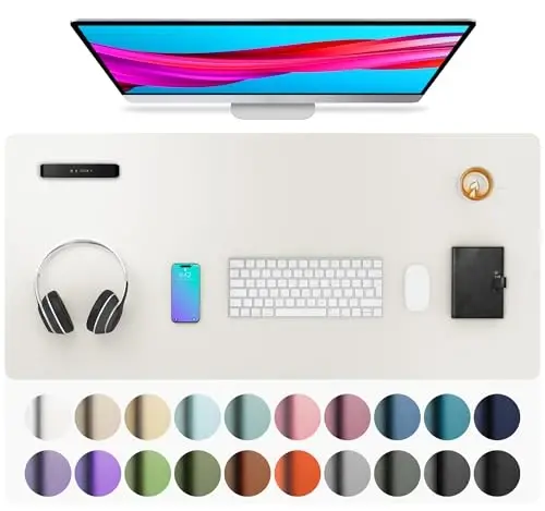 Aothia Charm Desk Pad Protector, Sichqoncha Pad, Ofis Desk Mat, Sirpanmaydigan PU Charm Desk Blotter, Noutbuk Desk Pad, Ofis va Uy uchun suv o'tkazmaydigan Desk Yozuv Pad (36