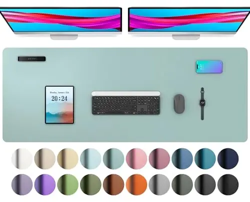 Aothia Charm Desk Pad Protector, sichqoncha paneli, ofis stoli uchun gilamcha, sirpanmaydigan PU Charm stol qog'ozi, noutbuk stoli uchun gilamcha, ofis va uy uchun suv o'tkazmaydigan stol yozish paneli (48