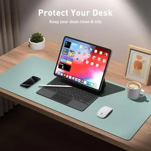 Aothia Charm Desk Pad Protector, sichqoncha paneli, ofis stoli uchun gilamcha, sirpanmaydigan PU Charm stol qog'ozi, noutbuk stoli uchun gilamcha, ofis va uy uchun suv o'tkazmaydigan stol yozish paneli (48