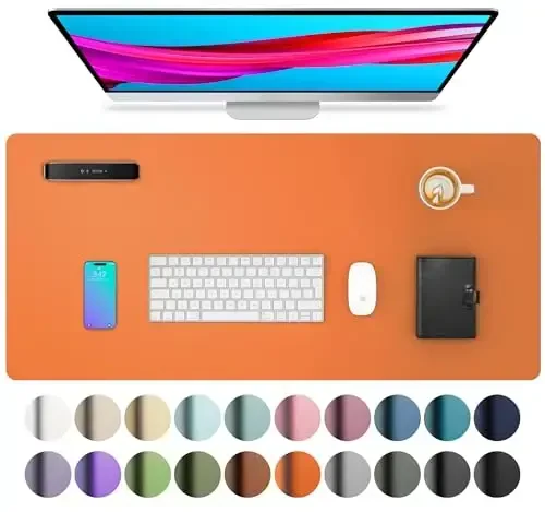 Aothia Charm Desk Pad Protector, sichqoncha paneli, ofis uchun stol uchun gilamcha, sirpanmaydigan PU Charm stol qog'ozi, noutbuk uchun stol, ofis va uy uchun suv o'tkazmaydigan stol yozish paneli (23,6