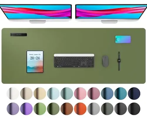 Aothia Charm Desk Pad Protector, sichqoncha yostig'i, ofis stoli uchun gilamcha, sirpanmaydigan PU Charm stol qog'ozi, noutbuk stoli uchun gilamcha, ofis va uy uchun suv o'tkazmaydigan stol yozish uchun gilamcha (48 