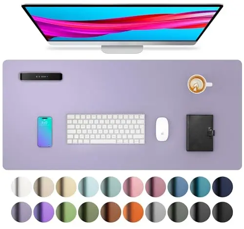 Aothia Leather Desk Pad Protector, Mouse Pad, Office Desk Mat, Non-Slip PU Leather Desk Blotter, Laptop Desk Pad, Waterproof Desk Writing Pad for Office and Home (31.5