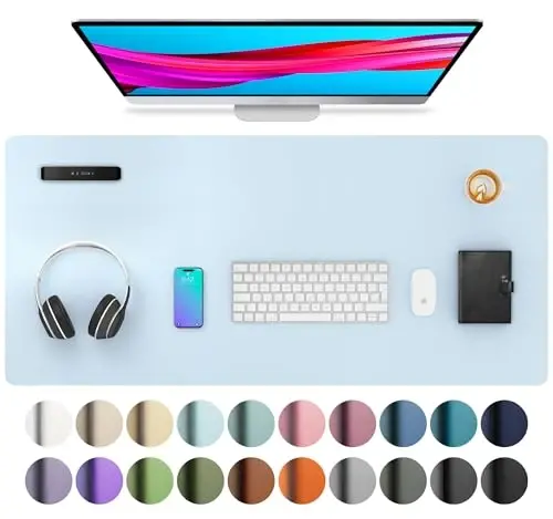 Aothia Leather Desk Pad Protector, Mouse Pad, Office Desk Mat, Non-Slip PU Leather Desk Blotter, Laptop Desk Pad, Waterproof Desk Writing Pad for Office and Home (36