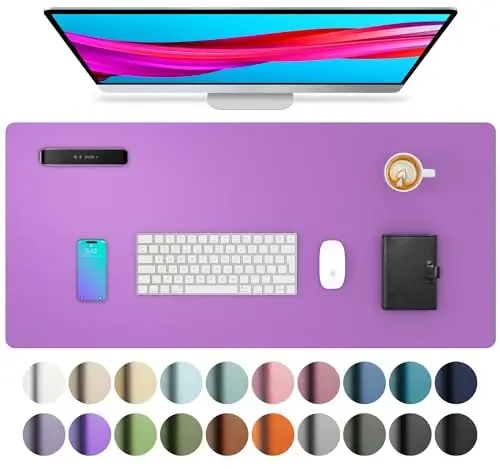 Aothia Leather Desk Pad Protector, Mouse Pad, Office Desk Mat, Non-Slip PU Leather Desk Blotter, Laptop Desk Pad, Waterproof Desk Writing Pad for Office and Home (31.5