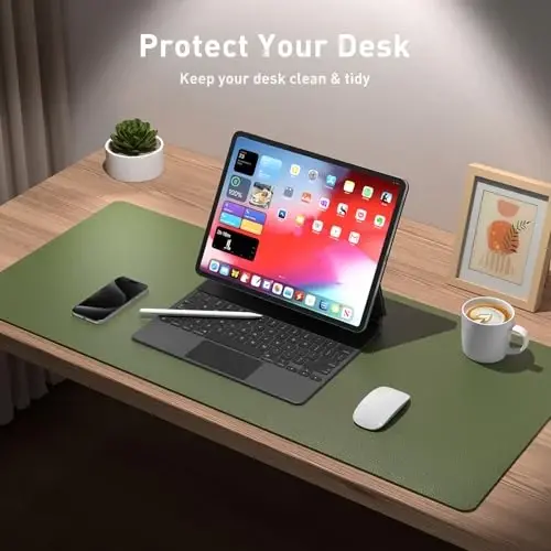 Aothia Leather Desk Pad Protector, Mouse Pad, Office Desk Mat, Non-Slip PU Leather Desk Blotter, Laptop Desk Pad, Waterproof Desk Writing Pad for Office and Home (31.5