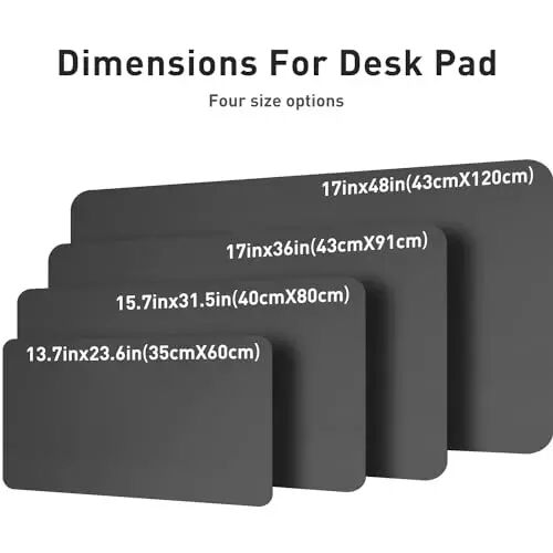 Aothia Leather Desk Pad Protector, Mouse Pad, Office Desk Mat, Non-Slip PU Leather Desk Blotter, Laptop Desk Pad, Waterproof Desk Writing Pad for Office and Home (48
