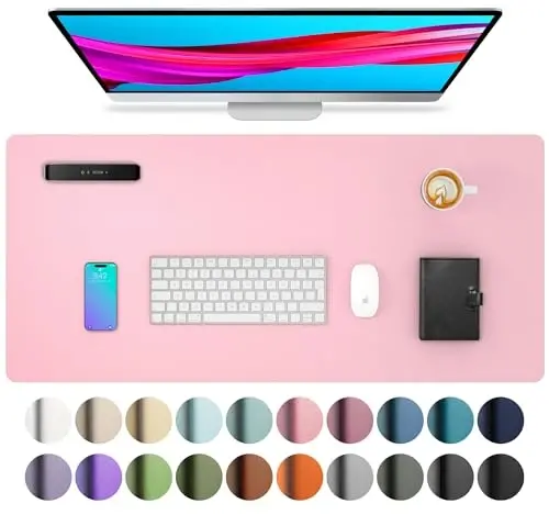 Aothia Leather Desk Pad Protector, Mouse Pad, Office Desk Mat, Non-Slip PU Leather Desk Blotter, Laptop Desk Pad, Waterproof Desk Writing Pad for Office and Home (23.6