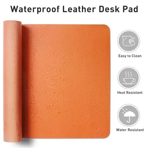 Aothia Leather Desk Pad Protector, Mouse Pad, Office Desk Mat, Non-Slip PU Leather Desk Blotter, Laptop Desk Pad, Waterproof Desk Writing Pad for Office and Home (23.6