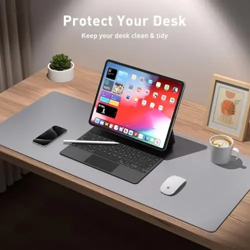Aothia Leather Desk Pad Protector, Mouse Pad, Office Desk Mat, Non-Slip PU Leather Desk Blotter, Laptop Desk Pad, Waterproof Desk Writing Pad for Office and Home (48