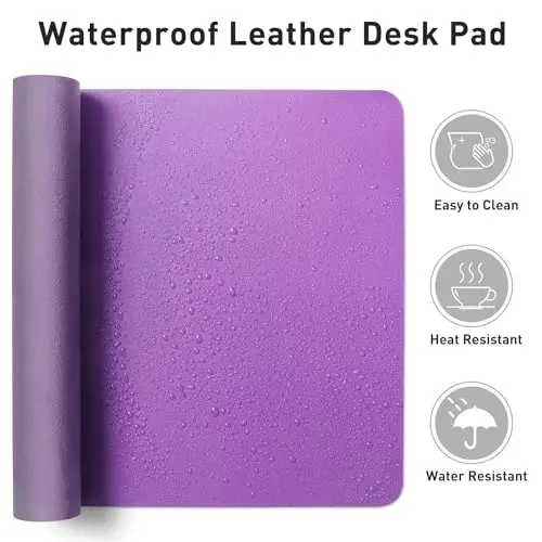 Aothia Leather Desk Pad Protector, Mouse Pad, Office Desk Mat, Non-Slip PU Leather Desk Blotter, Laptop Desk Pad, Waterproof Desk Writing Pad for Office and Home (23.6