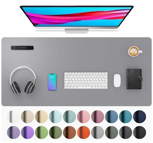 Aothia Leather Desk Pad Protector, Mouse Pad, Office Desk Mat, Non-Slip PU Leather Desk Blotter, Laptop Desk Pad, Waterproof Desk Writing Pad for Office and Home (36