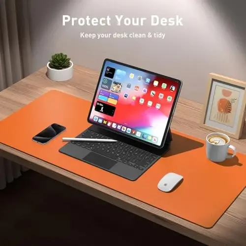 Aothia Leather Desk Pad Protector, Office Desk Mat, Large Mouse Pad, Non-Slip PU Leather Desk Blotter, Laptop Desk Pad, Waterproof Desk Writing Pad for Office and Home (48