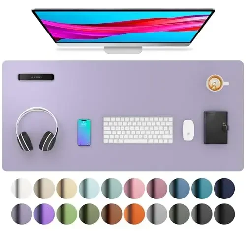 Aothia Leather Desk Pad - Protector and Blotter, Mouse Pad and Office Mat, Non-Slip PU Leather Laptop Desk Pad, Waterproof Writing Pad for Office and Home (36