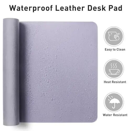 Aothia Leather Desk Pad - Protector and Blotter, Mouse Pad and Office Mat, Non-Slip PU Leather Laptop Desk Pad, Waterproof Writing Pad for Office and Home (36