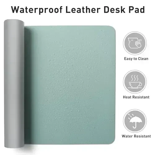 Aothia Leather Desk Pad Protector, Mouse Pad, Office Desk Mat, Non-Slip PU Leather Desk Blotter, Laptop Desk Pad, Waterproof Desk Writing Pad for Office and Home (48
