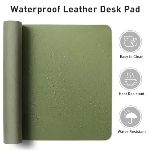 Aothia Leather Desk Pad Protector, Mouse Pad, Office Desk Mat, Non-Slip PU Leather Desk Blotter, Laptop Desk Pad, Waterproof Desk Writing Pad for Office and Home (36