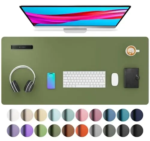 Aothia Leather Desk Pad Protector, Mouse Pad, Office Desk Mat, Non-Slip PU Leather Desk Blotter, Laptop Desk Pad, Waterproof Desk Writing Pad for Office and Home (36