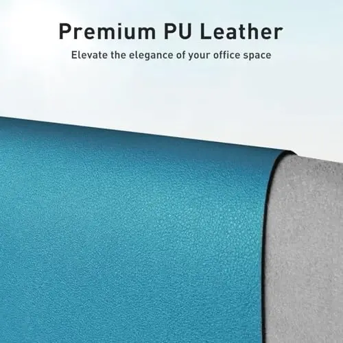 Aothia Leather Desk Pad Protector, Mouse Pad, Office Desk Mat, Non-Slip PU Leather Desk Blotter, Laptop Desk Pad, Waterproof Desk Writing Pad for Office and Home (Turquoise,36