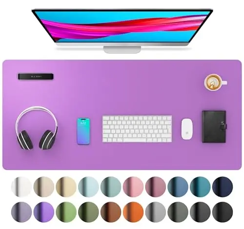 Aothia Leather Desk Pad Protector, Mouse Pad, Office Desk Mat, Non-Slip PU Leather Desk Blotter, Laptop Desk Pad, Waterproof Desk Writing Pad for Office and Home (36