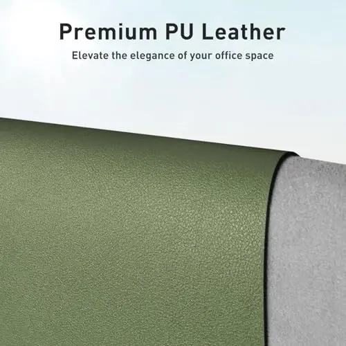 Aothia Faux Leather Desk Mat – Large Mouse Pad, Non-Slip PU Leather Blotter, Waterproof Writing Surface for Office and Home (Aqua, 47.2
