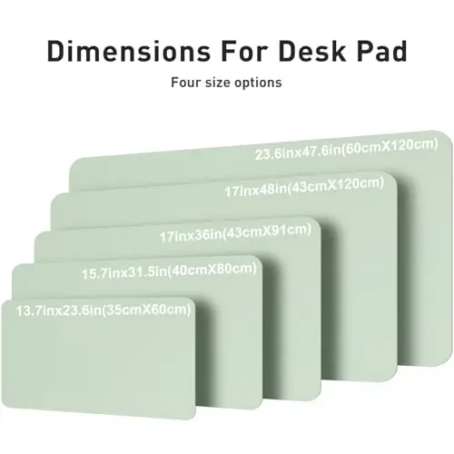 Aothia Faux Leather Desk Mat – Large Mouse Pad, Non-Slip PU Leather Blotter, Waterproof Writing Surface for Office and Home (Aqua, 47.2