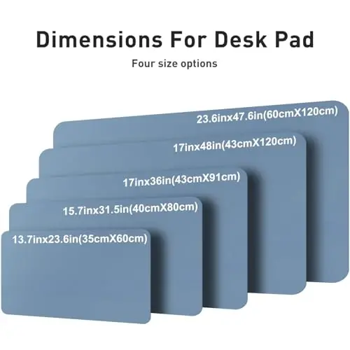 Aothia Faux Leather Desk Mat – Large Mouse Pad, Non-Slip PU Leather Blotter, Waterproof Writing Surface for Office and Home (Aqua, 47.2