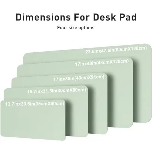 Aothia Faux Leather Desk Mat – Large Mouse Pad, Non-Slip PU Leather Blotter, Waterproof Writing Surface for Office and Home (Aqua, 47.2