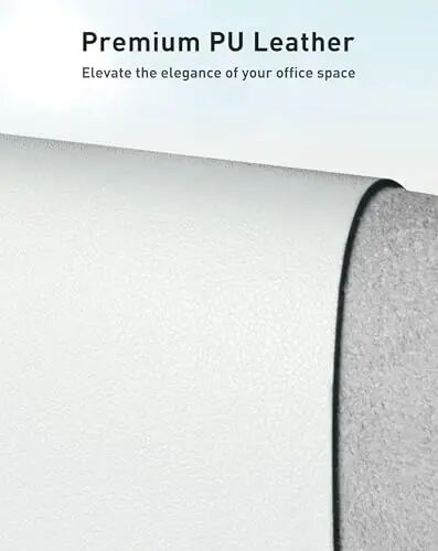 Aothia Faux Leather Desk Mat - Large Mouse Pad, Non-Slip PU Leather Blotter, Waterproof Writing Surface for Office and Home (Barely Grey, 40