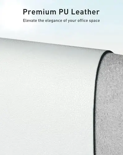 Aothia Faux Leather Desk Mat - Large Mouse Pad, Non-Slip PU Leather Blotter, Waterproof Writing Surface for Office and Home (Barely Grey, 40